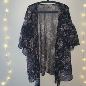 Flowy floral sheer cardigan